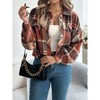 Women's Corduroy Long Sleeve Jacket Collared Button Down Casual Work Blazer Coat (Plaid Jackets: Flannels) - 3 of 4