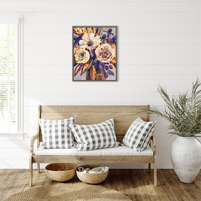 Autumn Floral Canvas Print with Graywash Frame, 23 x 28-Inch