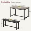 3-Piece Dining Table Set for 4 People, 44" Space Saving Kitchen Table with 2 Benches, Industrial Rectangular Dining Room Table Chairs Set - 3 of 4