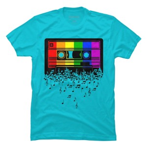 Adult Design By Humans Pride Rainbow Flag Music Note Cassette By Avocato T-Shirt - 1 of 3
