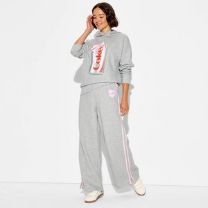 Women's Diet Coke Bow Graphic Sweatpants - Gray - 1 of 3