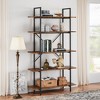 Bookshelf, 5 Tier Shelf Bookcase, Tall Bookshelf with Storage, Industrial Display Shelves with Open Metal Frame for Bedroom, Living Room, Home Office - 3 of 4