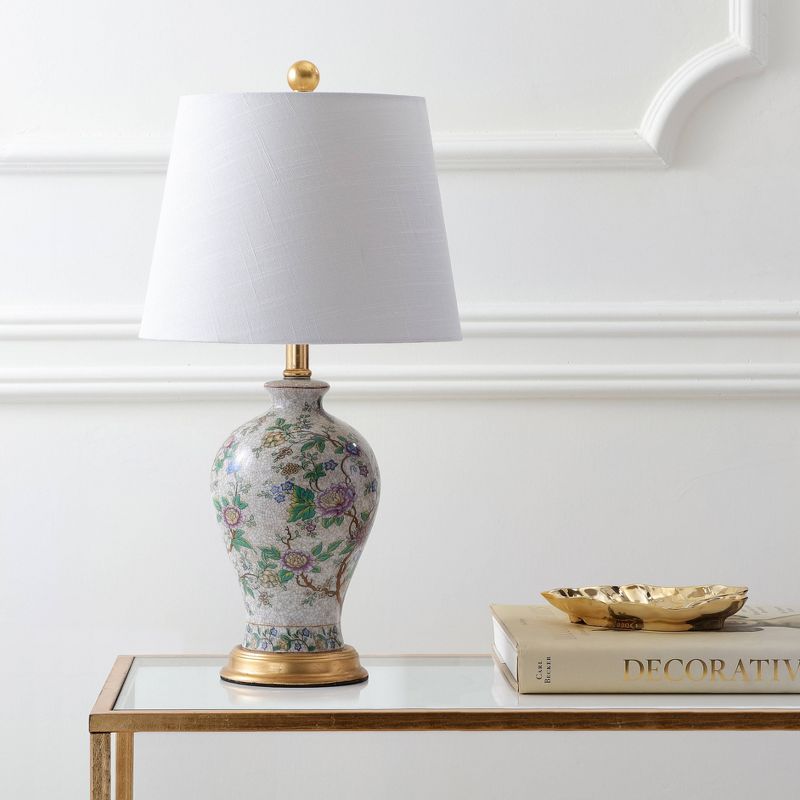 24&#34; Penelope Chinoiserie Table Lamp (Includes LED Light Bulb) Cream - JONATHAN Y, 4 of 6