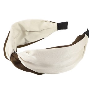 Unique Bargains Women's Color Block Satin Wide Headband 1.97" Width 1 Pc - 1 of 4