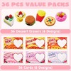 JOYIN 36 Packs Valentines Day Gift Cards with 3D Dessert Erasers for Kid Classroom Exchange, Party Favor Toy, Valentine’s Greeting Cards - 2 of 4