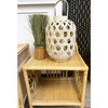 Essential Decor & Beyond 14.5" Natural Bamboo Glass Candle Holder Tabletop Lantern With Handle - 4 of 4