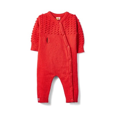 Baby Adaptive Textured Sweater One Piece Romper - LEGO® Collection x Target Red Newborn