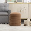 Round Upholstered Ottoman Velvet Foorstool with Storage for Living Room,Bedroom-Tanpinhause - 2 of 4