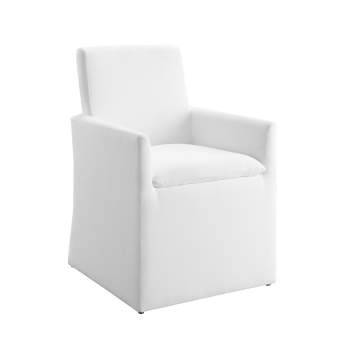 24" Marissa Stain Resistant Fabric Dining Armchair White - Abbyson Living