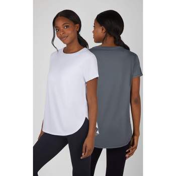Women's White Polyester Solid Activewear T-Shirt