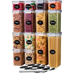 Paaaawaters Airtight Food Storage Container Set - 8 Pieces 1.4L - Plastic BPA Free Kitchen Pantry Storage - 1 of 4