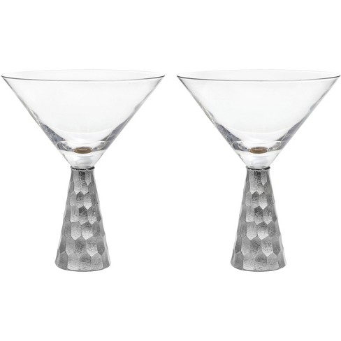 Set of 2, Copper Tone Martini Glasses, Elegant Metallic Plated Drinking  Glass for Cocktail Party or Special Event