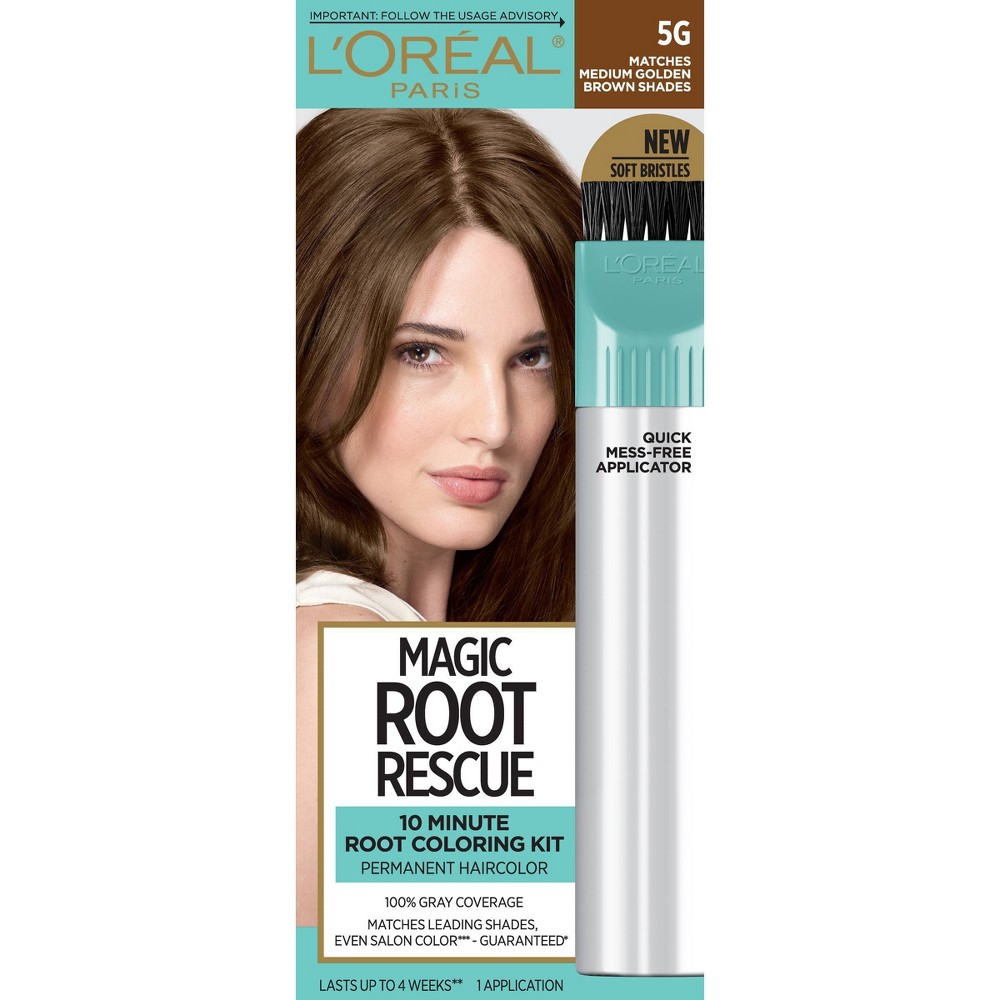 Photos - Hair Dye LOreal L'Oreal Paris Root Rescue Permanent Hair Color - Medium Golden Brown 5G 