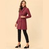 Allegra K Women's Elegant Notched Lapel Double Breasted Long Sleeve Winter Overcoat - 3 of 4