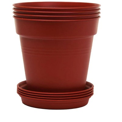 Mintra Garden Pots 4pk (Burgundy, 13cm Diameter (5in))