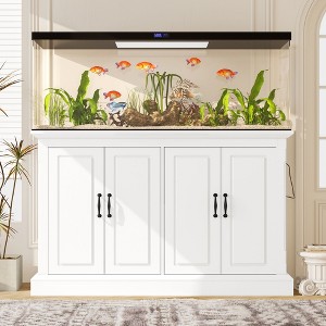 CAVINAS 2-in-1 Innovative Design Storage Cabinet with Fish Tank Stand & Power Outlets,Freestanding Aquarium Stand Furniture for Living Room,Hallway - 1 of 4