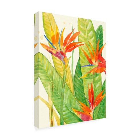 Trademark Fine Art -Tim Otoole 'Watercolor Tropical Flowers Iii' Canvas Art - image 1 of 4