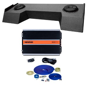 Memphis MJME19RAM8D1V2 Dual 8" Subwoofer Loaded Enclosure for 2019-up Dodge Crew Cab Ram with MJP1500.1 Monoblock Amplifier and Amp Wiring Kit - 1 of 4