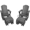 Hyleory HDPE Adirondack Rocking Chair with Ottoman Set - All-Weather Outdoor Patio Furniture, Durable Woodgrain Finish, Comfort-Contoured Seat - 3 of 4