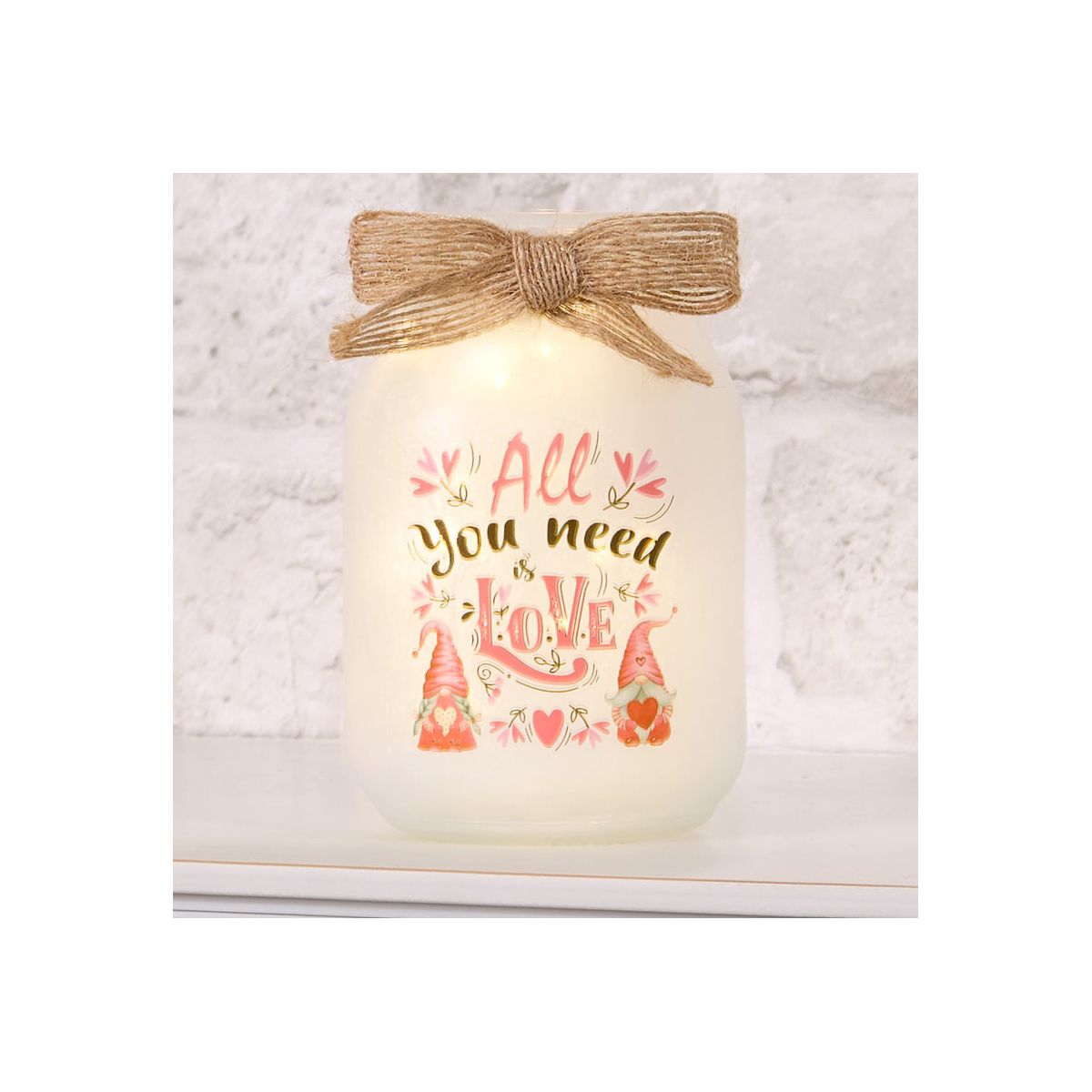 The Lakeside Collection St Patrick's or Valentine's Fairy Light Mason Jar - - thumbnail 4