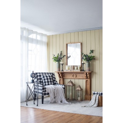 Vynxaria 24"x36" Rectangle Wood Mirror - Farmhouse Wall Decor for Any Space