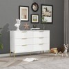 Sideboard 62.9", White Buffet Cabinet with 9 Drawers, Modern Storage for Living Room, Bedroom and Kitchen - 2 of 4