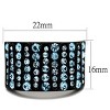 Slickblue Sea Blue Crystal Pave Stainless Steel Ring, Black Ion Plated, Stylish Women’s Jewelry, Sizes 5-10 - 2 of 4