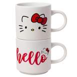 Silver Buffalo Sanrio Hello Kitty Ceramic Stacking Mug Set | Each Holds 13 Ounces
