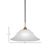Toltec Lighting Paramount 1 - Light Pendant in  Matte Black/Brass with 20" White Marble Shade - 2 of 2