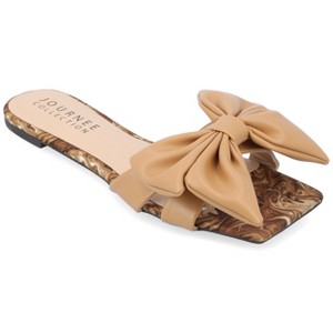 Journee Collection Womens Kealla Slip On Slide Flat Sandals - 1 of 4