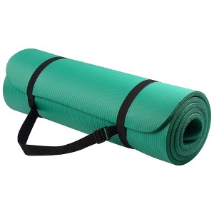 Fitvids 1/2-Inch Thick High Density Exercise Yoga Mat, Carrying Strap, Green - 1 of 4
