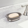 iDesign Ceramic Soap Dish for Bathroom Sink - Matte Gray/Brushed - 4 of 4