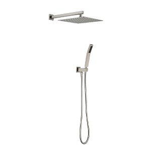 SEVOBAL Shower Faucets, Square Rain Shower Head with Handheld Showerhead and 59-Inch Hose for Modern Bathroom, Silver, 17.3"*14.2"*7.1" - 1 of 4