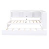 NicBex Twin Size Daybed 86" L Modern Wooden Bed Frame with Trundle, Storage Cabinets and Ports for Bedroom, Living Room, No Box Spring Required, White - 3 of 4