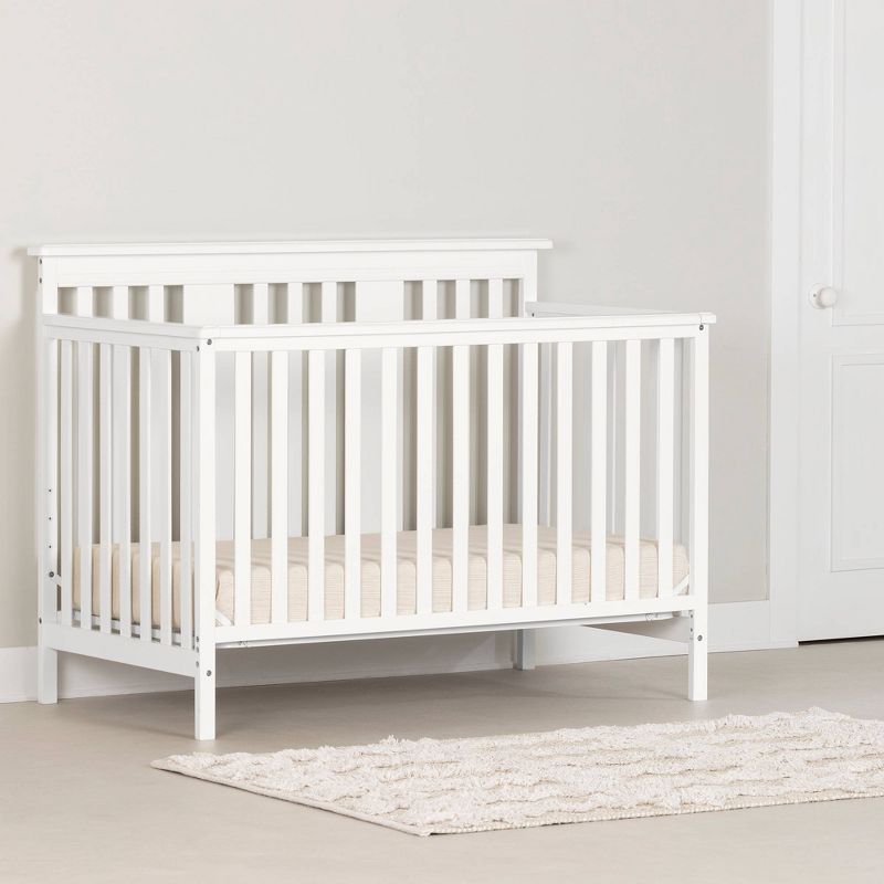Cotton Candy Baby Crib 4 Heights with Toddler Rail - Pure White - South Shore, 4 of 11