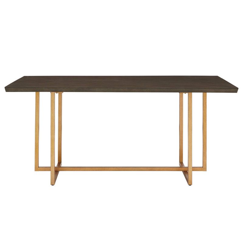 68&#34; Jay Charcoal Brown and Gold Finish Rectangular Dining Table Brown - Inspire Q, 6 of 10