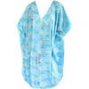 LA LEELA Women's House Daily Routine Evening Wear Vacation Casual Dailywear Holiday Loose House Dress Caftan Mini Loungewear Tunics 2X-3X Blue, Solid - 4 of 4