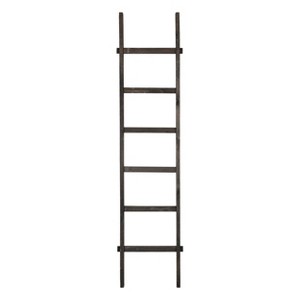 Storied Home Wood Blanket Ladder Black: Fir Wood 6-Rung Decorative Wall Ladder, No Assembly Required - 1 of 4