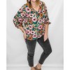 Women's Floral 3/4 Sleeve Blouse - Hailey & Co - 3 of 4
