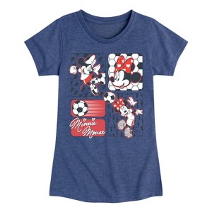 Girls' - Disney - Minnie Soccer Fitted Short Sleeve Graphic T-Shirt - 1 of 4