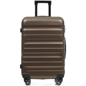 ChicFurnit Luggage 28" Hardside Large Checked Luggage, Hardshell Suitcase ABS Suitcase with Double Spinner Wheels, TSA Lock, Brown, 19.7"*11.8"*30.3" - 1 of 4