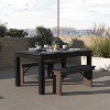 Taylor & Logan 60"x38" Ingles Rectangular Dining Table Black: Solid Pine, Indoor & Outdoor Use - 4 of 4