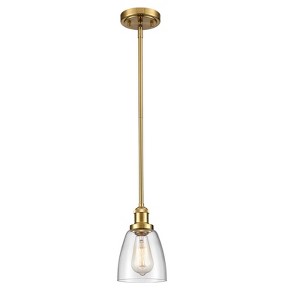 Claxy Modern Brass Mini Stem Pendant Light Glass Kitchen Fixture - 1 of 4