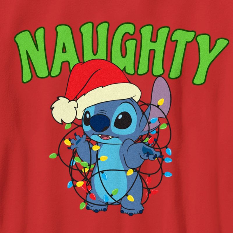 Boy's Lilo & Stitch Christmas Naughty Stitch T-Shirt, 2 of 5