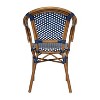 Merrick Lane Sacha Stacking Thonet Bistro Style Chair with Arms, PE Rattan Seat, and Bamboo Finished Metal Frame for Indoor/Outdoor Use - 4 of 4