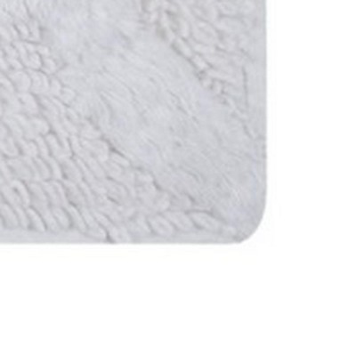 White Cotton Plush Sculptured Bath Rug 20x30 Inches