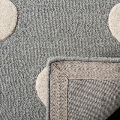 Ivory and Grey Hand-Tufted Wool Kids' Square Rug