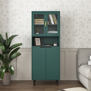 NicBex Bookcases for Living Room Storage Bookcase Bookcase with Adjustable Board and Tempered Glass Door for Home Office - 1 of 4