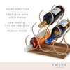 Twine Pyramid 6 Bottle Wood Wine Rack, Holds 6 Standard Wine Bottles, Wood Base, Gold - 2 of 4