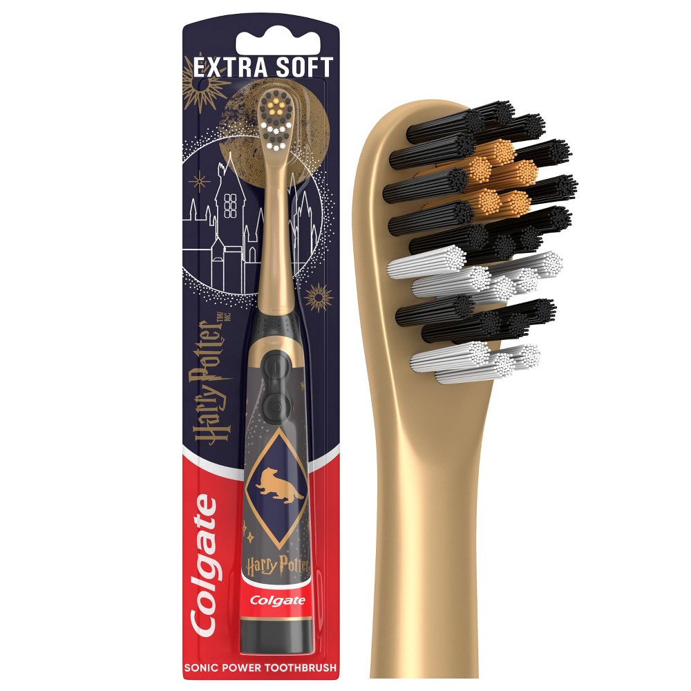 Colgate Kids' Harry Potter Battery Powered Toothbrush - Hufflepuff: Extra Soft Nylon Bristles, Full Head
